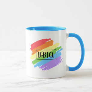LGBTQ Brushstrokes Rainbow Mug
