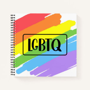 LGBTQ Brushstrokes Rainbow Notebook