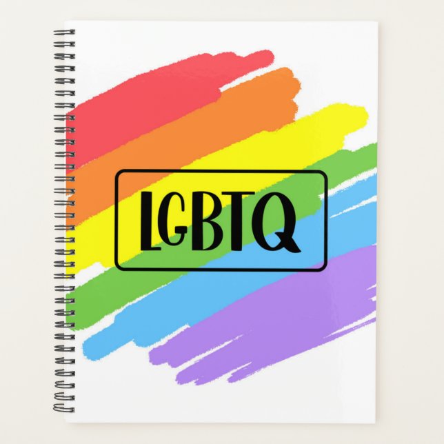 LGBTQ Brushstrokes Rainbow Planner (Front)