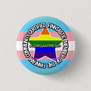 (LGBTQ) Certified FinnFam Member Badge 1 Inch Round Button