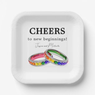 🌈LGBTQ+ CHEERS! Intertwined in Pride Paper Plate