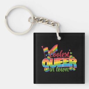 LGBTQ - Coolest Queer In Town Keychain