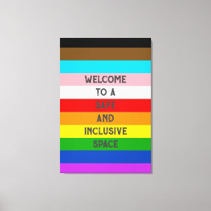 LGBTQ Customisable Progress Pride Flag Rainbow Canvas Print