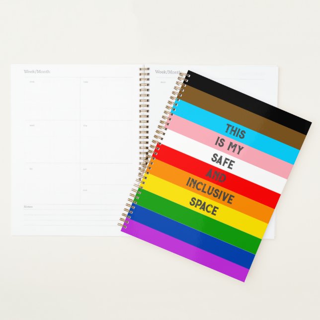 LGBTQ Customisable Progress Pride Flag Rainbow Planner (Display)