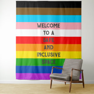 LGBTQ Customisable Progress Pride Flag Rainbow Tapestry