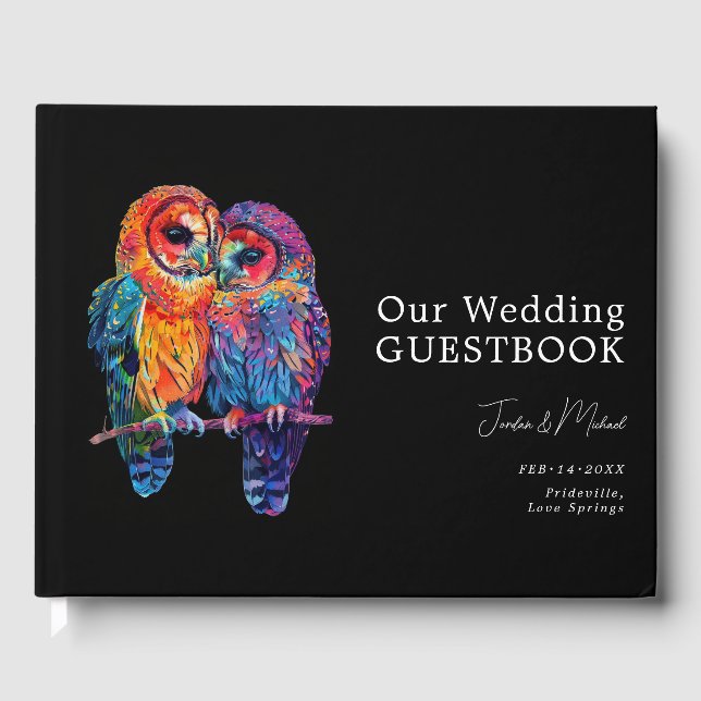 🌈 LGBTQ Eternal Unity wedding  Guest Book (Front)