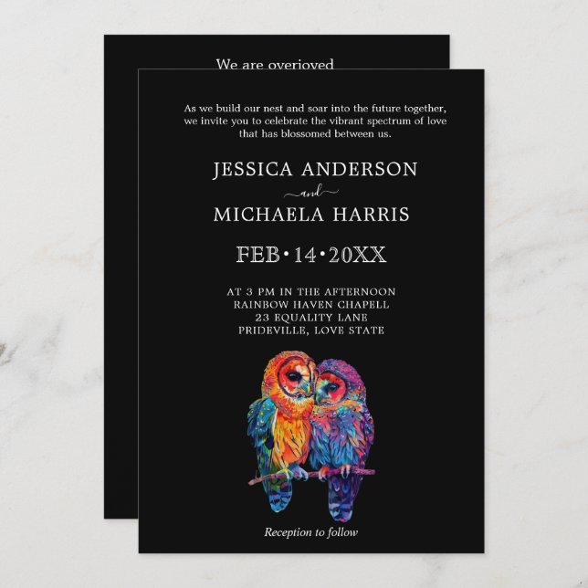 🌈 LGBTQ Eternal Unity wedding  Invitation (Front/Back)