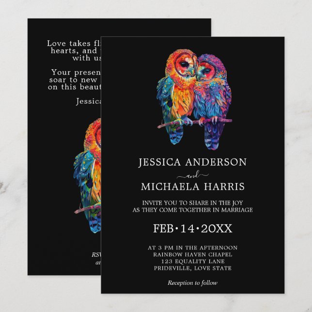 🌈 LGBTQ Eternal Unity wedding  Invitation (Front/Back)