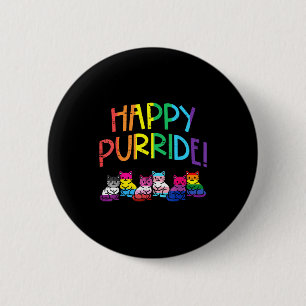 Lgbtq flag cats happy purride gay pride month ally 2 inch round button
