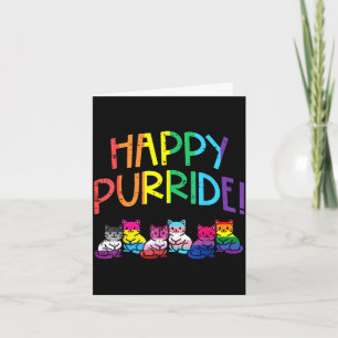 Lgbtq flag cats happy purride gay pride month ally card