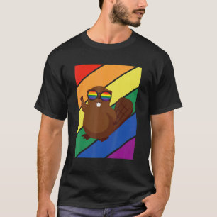 LGBTQ Flag Gay Pride Month Rainbow Beaver With LGB T-Shirt