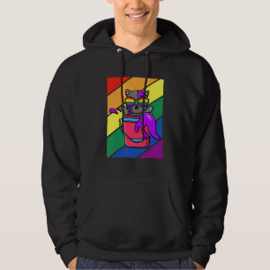 Lgbtq Flag Gay Pride Month Rainbow Cat With Lgbt C Hoodie