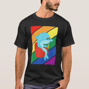 Lgbtq Flag Gay Pride Month Rainbow Dolphin Lgbt Gl T-Shirt