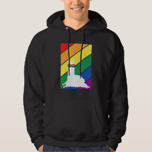 Lgbtq Flag Gay Pride Month Rainbow Llama With Lgbt Hoodie