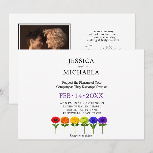 🌈  LGBTQ Flourish Together– Personalized  Invitation (Front/Back)