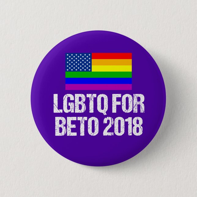 LGBTQ for Beto O'Rourke 2 Inch Round Button (Front)