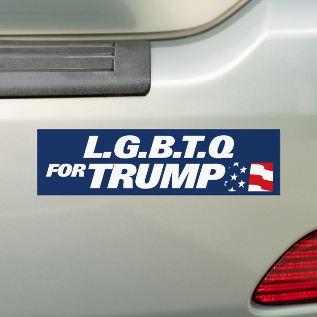 LGBTQ For Trump 2024 Bumper Sticker (On Car)