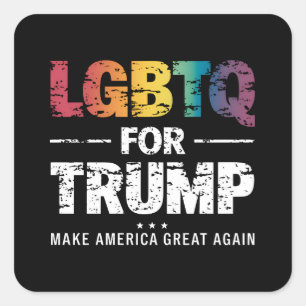 LGBTQ FOR TRUMP GAY LESBIAN FOR TRUMP 2024  SQUARE STICKER