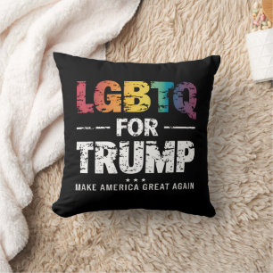 LGBTQ FOR TRUMP GAY LESBIAN FOR TRUMP 2024  THROW PILLOW