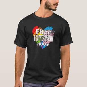 Lgbtq Free Brother In Law Hugs Gay Pride Lgbt Ally T-Shirt
