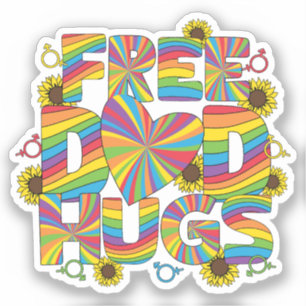 LGBTQ - Free Dad Hugs - Rainbow Colour