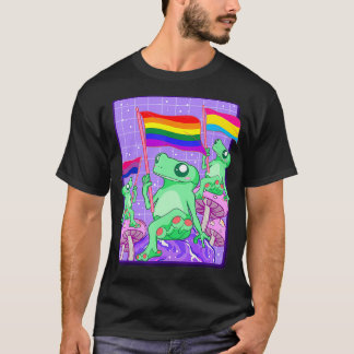 LGBTQ Frog Ally Frog LGBT Pride Panseual Biseual F T-Shirt