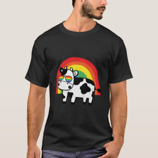 Lgbtq Gay Cow Pride Dino T-Shirt
