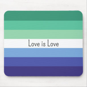 LGBTQ Gay Flag Love is Love Custom Text Mouse Pad