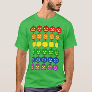 LGBTQ Gay Lesbian Pride Cute Jack O Lantern Pumpki T-Shirt