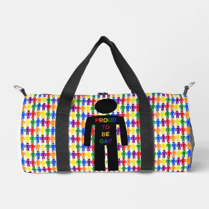 LGBTQ Gay Man Silhouette and Rainbow Men Duffle Bag