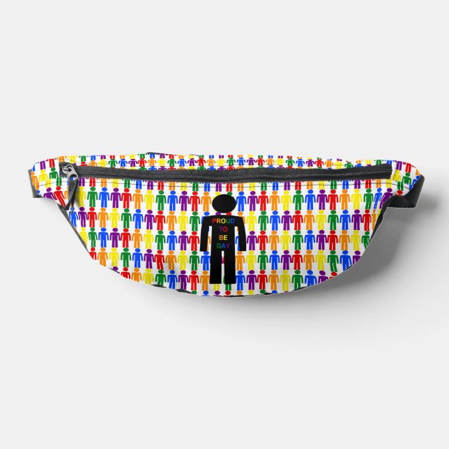 LGBTQ Gay Man Silhouette and Rainbow Men Fanny Pack (Lay Down)