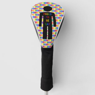 LGBTQ Gay Man Silhouette and Rainbow Men Golf Head Cover