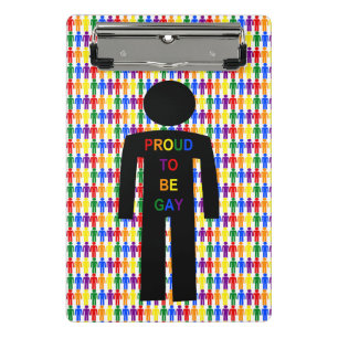 LGBTQ Gay Man Silhouette and Rainbow Men Mini Clipboard