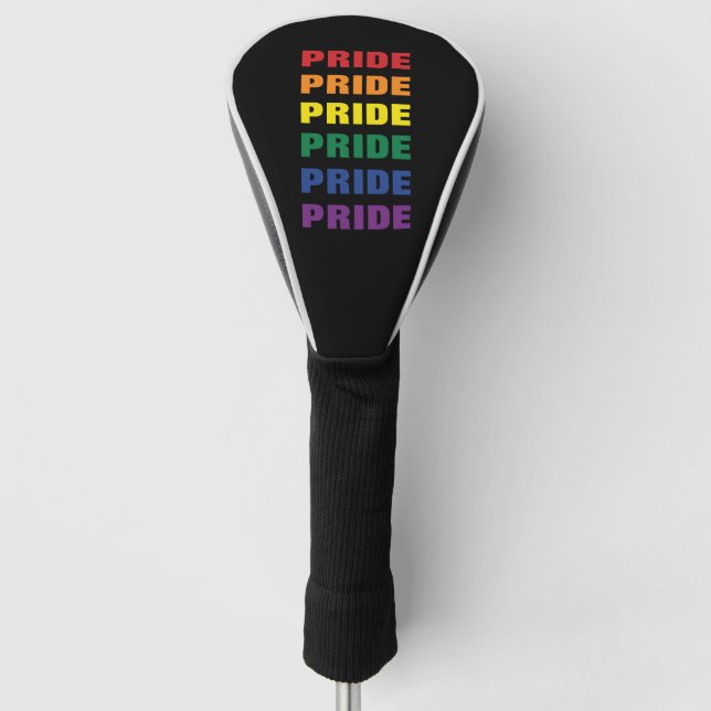  LGBTQ Gay Pride Customizable Repeated Text Golf Head Cover (Front)