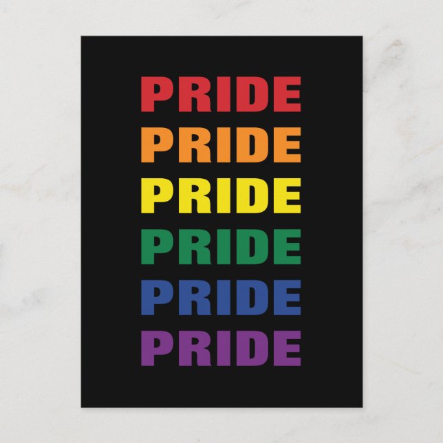 LGBTQ Gay Pride Customizable Repeated Text Postcard (Front)