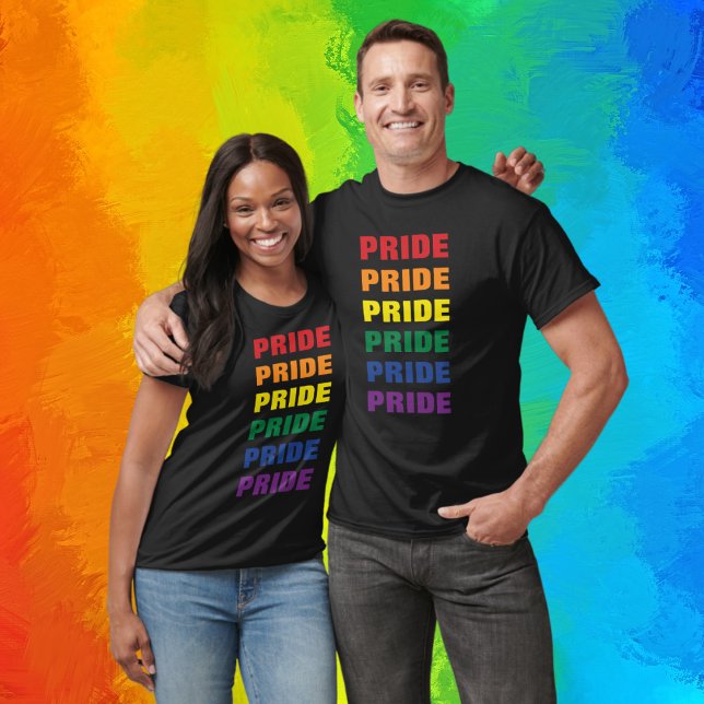 LGBTQ Gay Pride Customizable Repeated Text T-Shirt (Creator Uploaded)