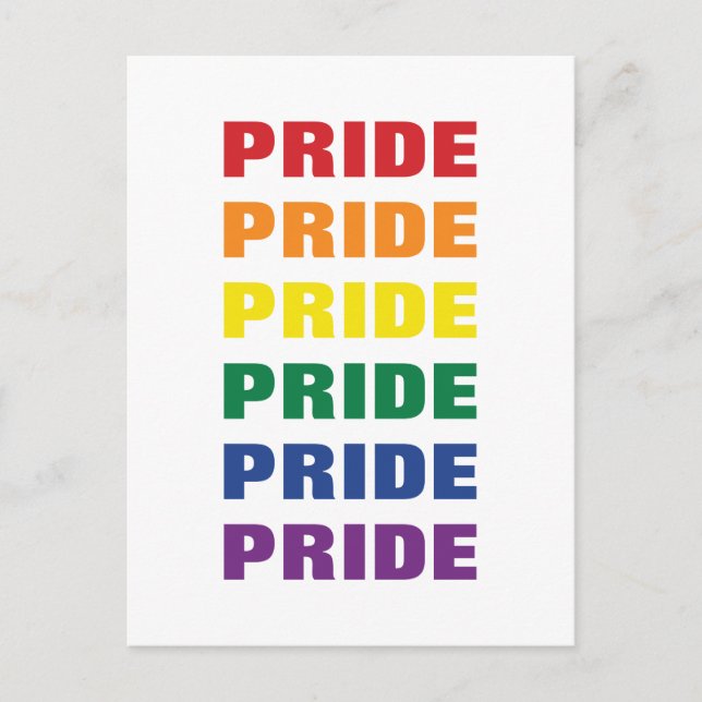 LGBTQ Gay Pride Customizable Repeating Text Postcard (Front)