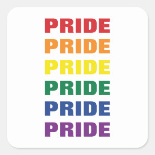 LGBTQ Gay Pride Customizable Repeating Text Square Sticker
