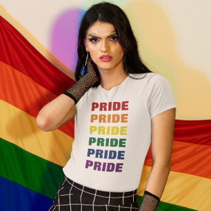 LGBTQ Gay Pride Customizable Repeating Text T-Shirt