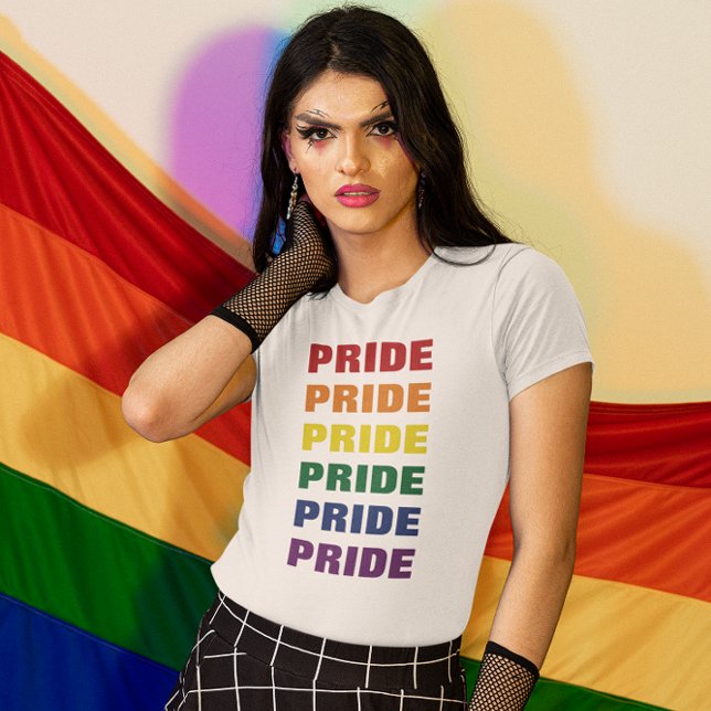 LGBTQ Gay Pride Customizable Repeating Text T-Shirt (Creator Uploaded)