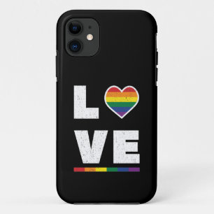 LGBTQ Gay Pride Flag Distressed Grunge Love iPhone 11 Case