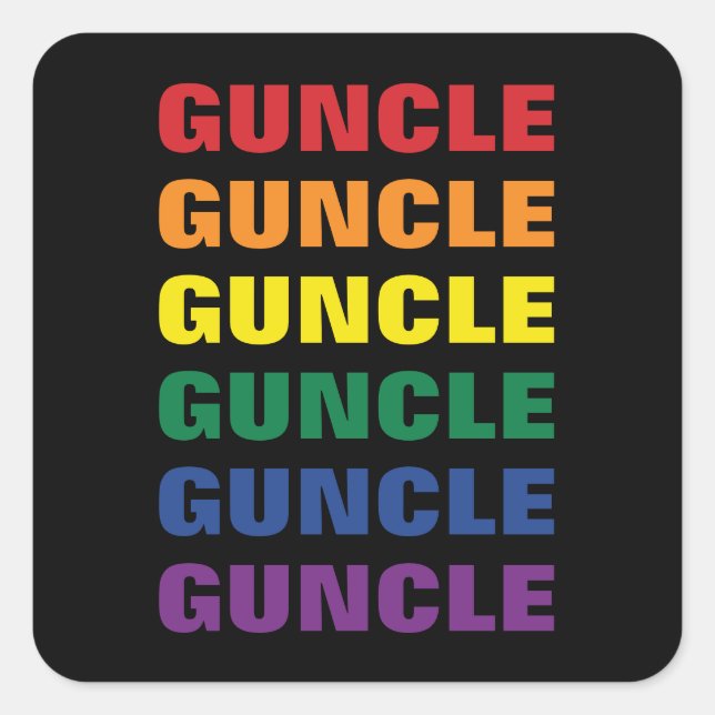 LGBTQ Gay Pride Fun And Funny Gay Uncle Guncle Square Sticker (Front)