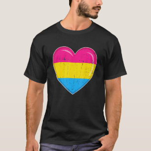 Lgbtq Gay Pride Lgbt The Pansexual Flag Heart Rain T-Shirt