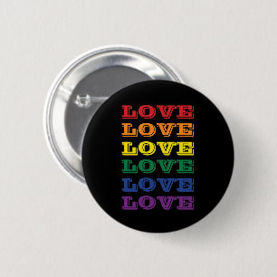 LGBTQ Gay Pride Love Customizable Repeated Text 2 Inch Round Button
