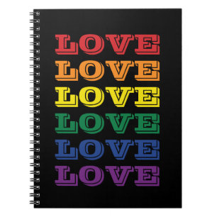 LGBTQ Gay Pride Love Customizable Repeated Text Notebook