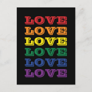 LGBTQ Gay Pride Love Customizable Repeated Text Postcard