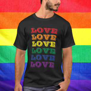 LGBTQ Gay Pride Love Customizable Repeated Text T-Shirt