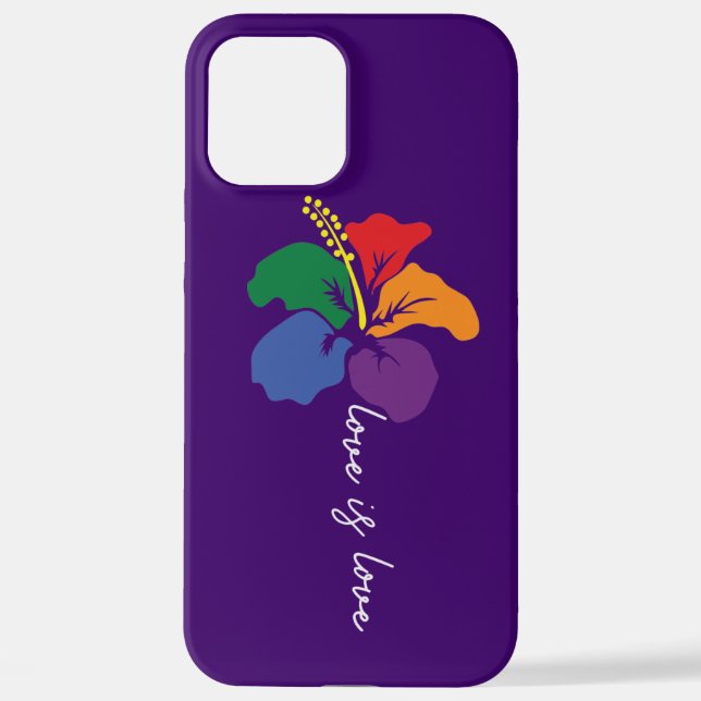 LGBTQ Gay Pride - LOVE IS LOVE Rainbow Flower iPhone Case (Back)