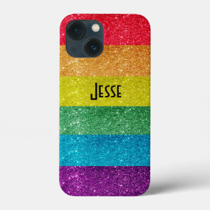 LGBTQ Gay Pride Rainbow Glitter Flag iPhone 13 Mini Case