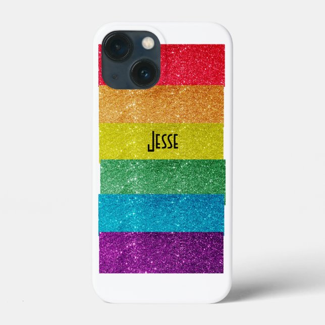 LGBTQ Gay Pride Rainbow Glitter Flag Case-Mate iPhone Case (Back)